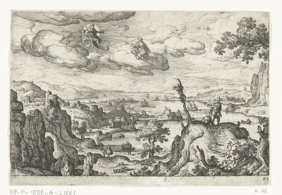 Jupiter in zijn wagen en een andere God