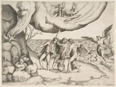 Jupiter, Neptune and Pluto dividing the universe, from "Division of the Universe"