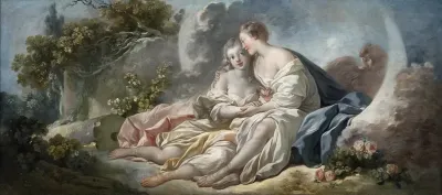Jupiter sous les traits de Diane, séduisant Callisto