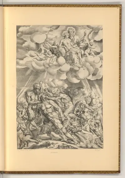 Jupiter und Ganymed mit kämpfenden Satyrn