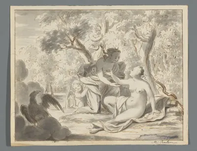 Jupiter, vermomd als Diana, verleidt de nimf Callisto
