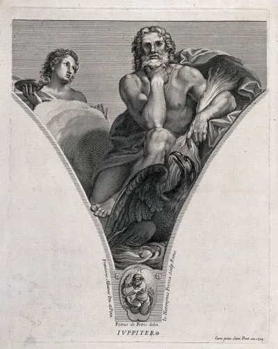 Jupiter [Zeus]. Engraving by G.H. Frezza, 1704, after P. de Petris after F. Albani