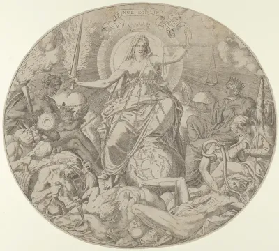 Justice, frontispiece from the "Seven Deadly Sins"