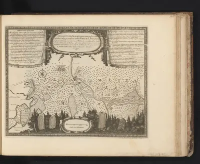 Kaart en de oudheden van de stad Vetlanda