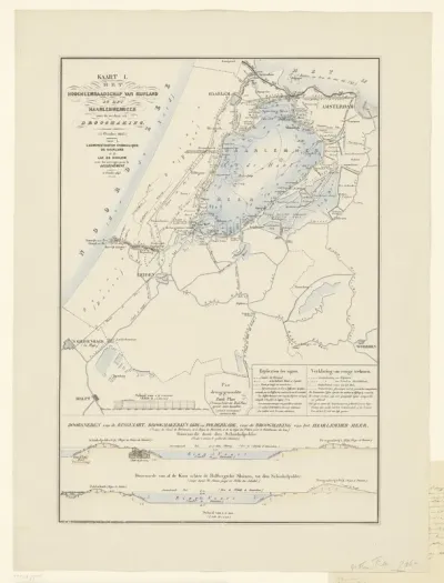 Kaart I. Het Hoogheemraadschap van Rijnland en het Haarlemmermeer met de werken tot Droogmaking (1 October 1843.)