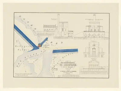 Kaart III. Het Stoomwerktuig De Leeghwater, bij de Kaag. 1 October 1843