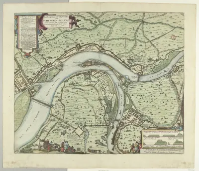 Kaart met beleg en verovering van Schenckenschans door Frederik Hendrik, 1635-1636