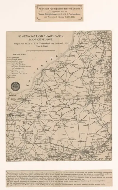 Kaart met de fietspaden op de Veluwe