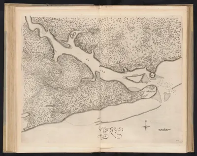 Kaart met de forten aan de monding van de rivier Paraiba, ca. 1636-1644
