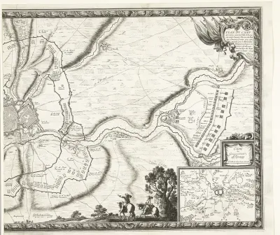 Kaart met de Franse legerkampen bij het ontzet van Arras (rechterplaat), 1654