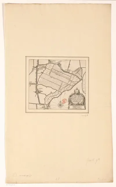 Kaart met de kavels van de Starnmeerpolder, 1643