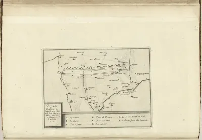 Kaart met de linie met het Geallieerde legerkamp, 1710