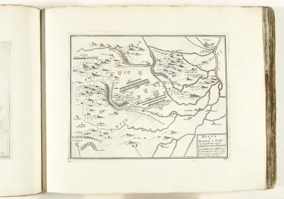 Kaart met de slag bij Marsaglia, 1693