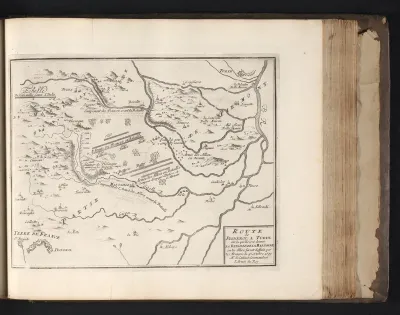 Kaart met de slag bij Marsaglia, 1693