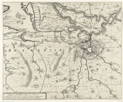 Kaart met het beleg van Den Bosch door Frederik Hendrik, 1629