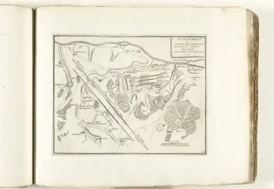 Kaart met het kampement van de keizerlijke troepen bij Heilbronn, 1695