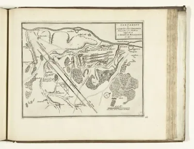 Kaart met het kampement van de keizerlijke troepen bij Heilbronn, 1695