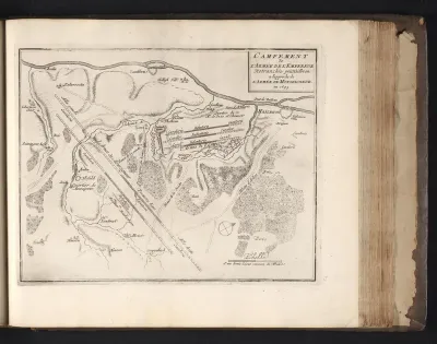 Kaart met het kampement van de keizerlijke troepen bij Heilbronn, 1695