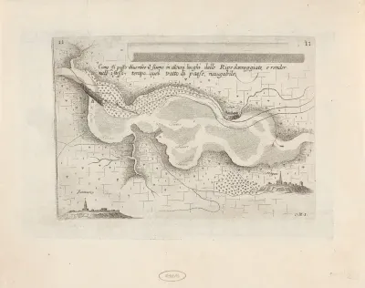 Kaart met loop van de Tiber