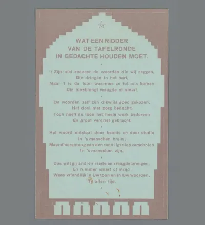 Kaart met theosofische tekst