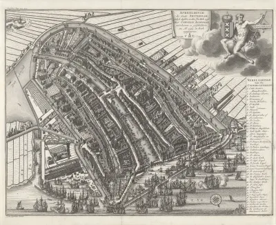 Kaart van Amsterdam in vogelvlucht, anno 1544