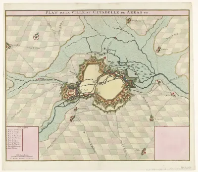 Kaart van Arras, 1712