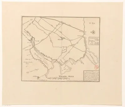 Kaart van Assendelft met dijkdoorbraken, 1717