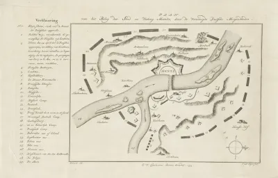 Kaart van beleg van Mainz door de Duitse legers, 1793