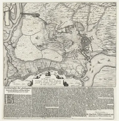 Kaart van Bergen op Zoom en Steenbergen met de nieuwe vestingwerken, 1628