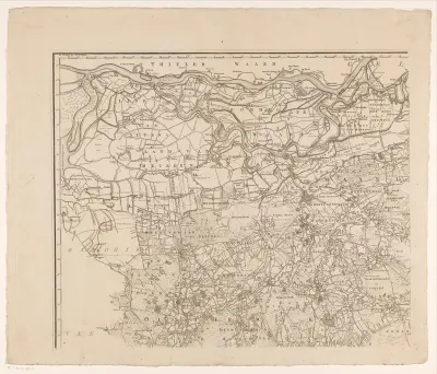 Kaart van Brabant (deel linksboven)