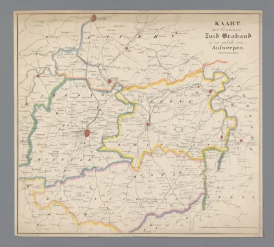 Kaart van Brabant en een gedeelte van Antwerpen