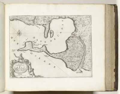 Kaart van Cadiz, ca. 1695