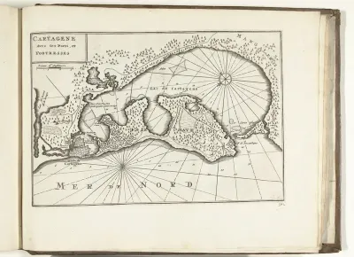 Kaart van Cartagena in Colombia, 1726