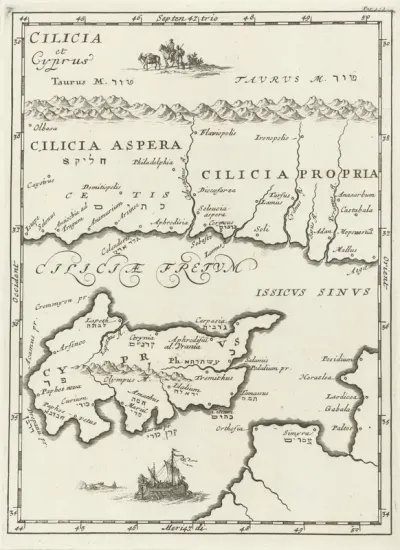Kaart van Cilicië en Cyprus