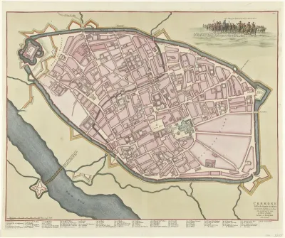 Kaart van Cremona, 1702