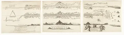 Kaart van de aanleg van de straatweg van Den Haag naar Scheveningen, 1664-1665 (bestaande uit drie delen)