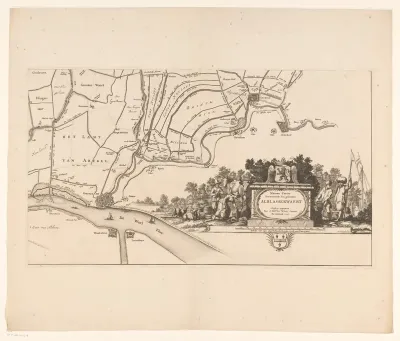 Kaart van de Alblasserwaard en de Vijfheerenlanden (deel rechtsonder)