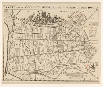 Kaart van de ambachtsheerlijkheid Oudenhoorn