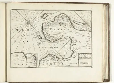 Kaart van de baai van Porto Bello in Panama, 1726