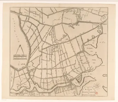 Kaart van de banne Oostzaan en Oostzaandam