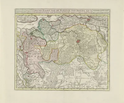 Kaart van de Baronie van Breda en het Markgraafschap van Bergen op Zoom