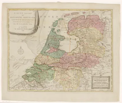 Kaart van de Bataafsche Republiek, 1798