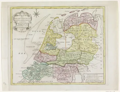 Kaart van de Bataafse Republiek, 1798