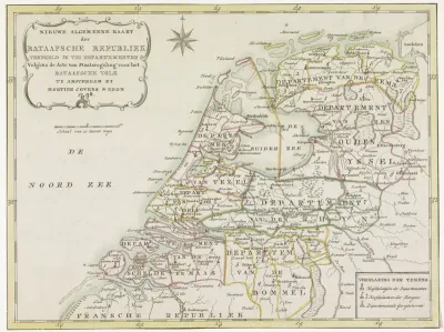 Kaart van de Bataafse Republiek, 1798