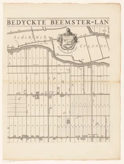 Kaart van de Beemster (deel midden boven)