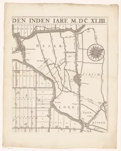 Kaart van de Beemster (deel rechtsboven)