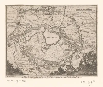 Kaart van de belegering van Maastricht, 1632