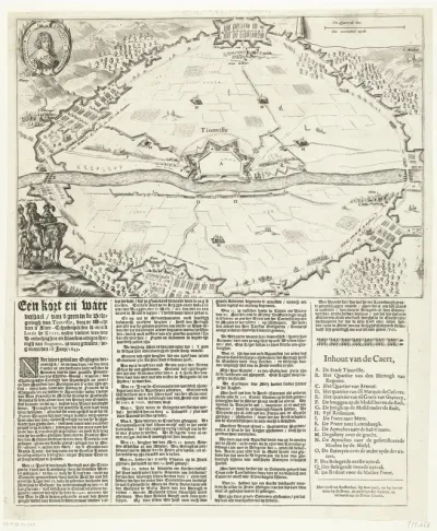 Kaart van de belegering van Thionville, 1643