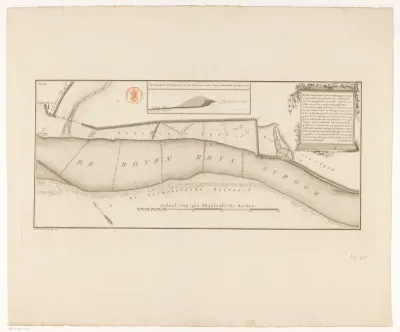Kaart van de Boven-Rijn bij Spijk (Rijnwaarden)