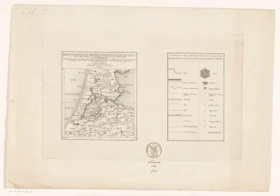 Kaart van de departementen Amstelland, Maasland en Utrecht